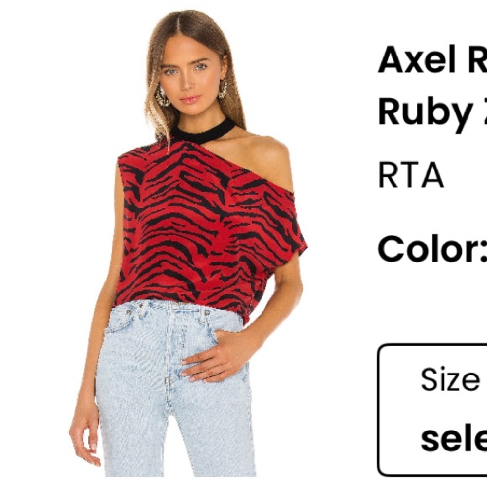 RtA Axel Zebra Ribbed Cut Out Tee